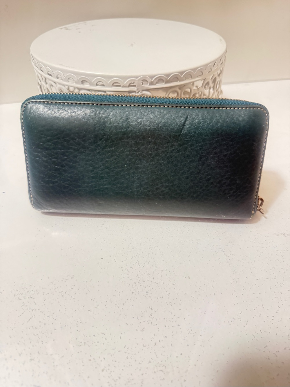 Coach Leather Zip Wallet in Teal - Picture 3 of 10